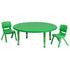 45" Round Plastic Height Adjustable Activity Table Set with 2 Chairs