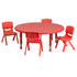 45" Round Plastic Height Adjustable Activity Table Set with 4 Chairs