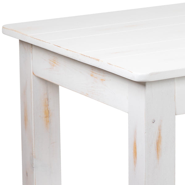 Antique Rustic White |#| 46inch x 30inch Rectangular Antique Rustic White Solid Pine Farm Dining Table