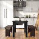 Black Wash |#| 46inch x 30inch Rectangular Black Wash Solid Pine Farm Dining Table