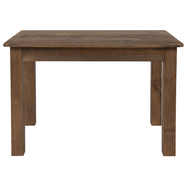 Antique Rustic |#| 46inch x 30inch Rectangular Antique Rustic Solid Pine Farm Dining Table