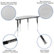 Grey |#| 47.5inch Circle Wave Activity Table Set with 16inch Student Stack Chairs, Grey/Black