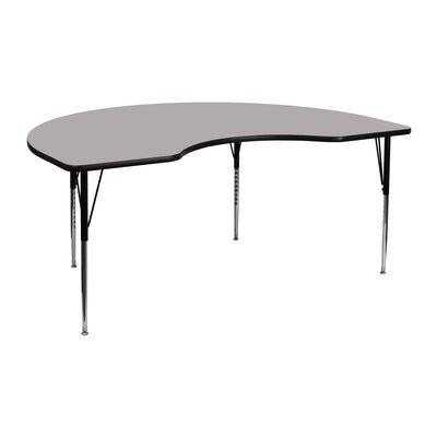 48''W x 72''L Kidney HP Laminate Activity Table - Adjustable Legs - View 1