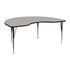 Gray Top/Black Frame |#| 48"W x 72"L Kidney Grey HP Laminate Activity Table - Height Adjustable Legs