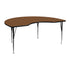 Oak Top/Black Frame |#| 48"W x 72"L Kidney Oak HP Laminate Activity Table - Height Adjustable Legs