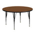 Oak Top/Black Frame |#| 48" Round Oak HP Laminate Activity Table - Height Adjustable Short Legs