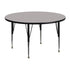 Gray Top/Black Frame |#| 48" Round Grey HP Laminate Activity Table - Height Adjustable Short Legs