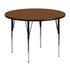 Oak Top/Black Frame |#| 48" Round Oak HP Laminate Activity Table - Standard Height Adjustable Legs