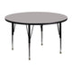 Gray |#| 48inch Round Grey HP Laminate Activity Table - Height Adjustable Short Legs