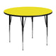 Yellow |#| 48inch Round Yellow HP Laminate Activity Table - Standard Height Adjustable Legs