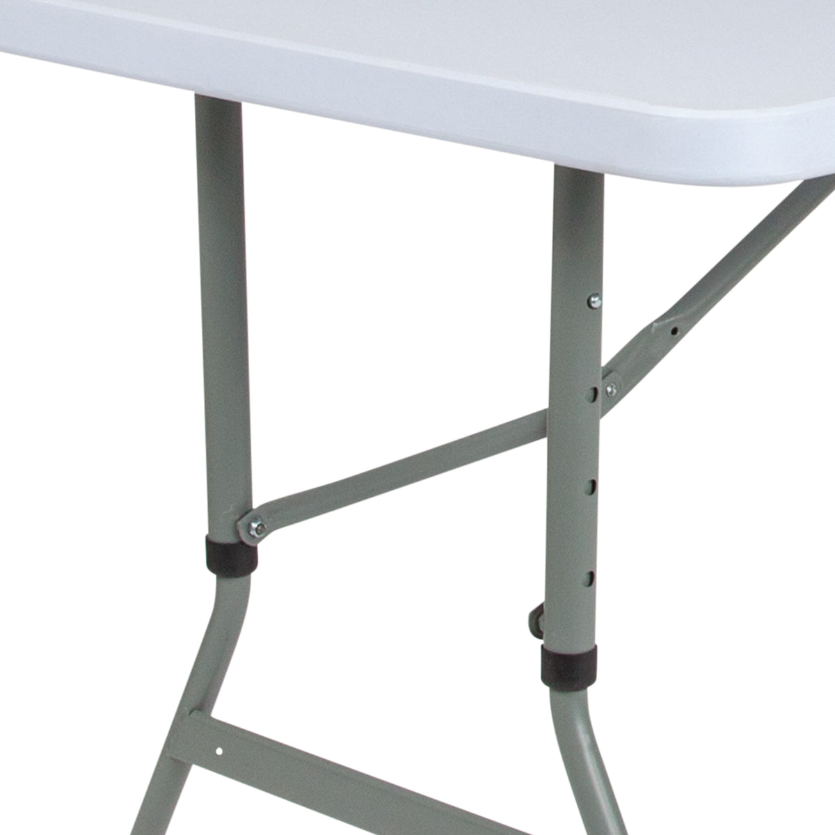 4.93-Foot Height Adjustable Granite White Plastic Folding Table - Activity Table