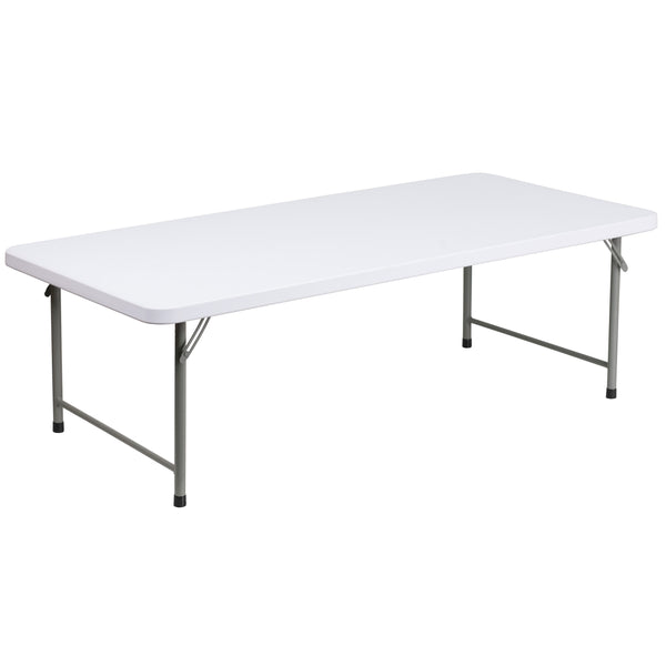 Granite White |#| 4.93-Foot Kid's Granite White Plastic Folding Activity Table - Play Table