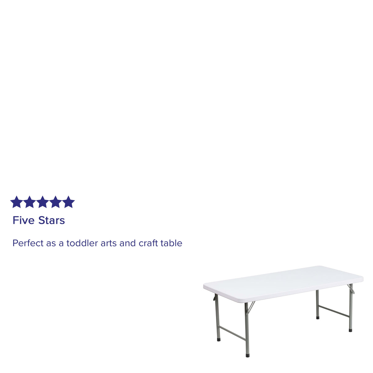 Granite White |#| 4.93-Foot Kid's Granite White Plastic Folding Activity Table - Play Table