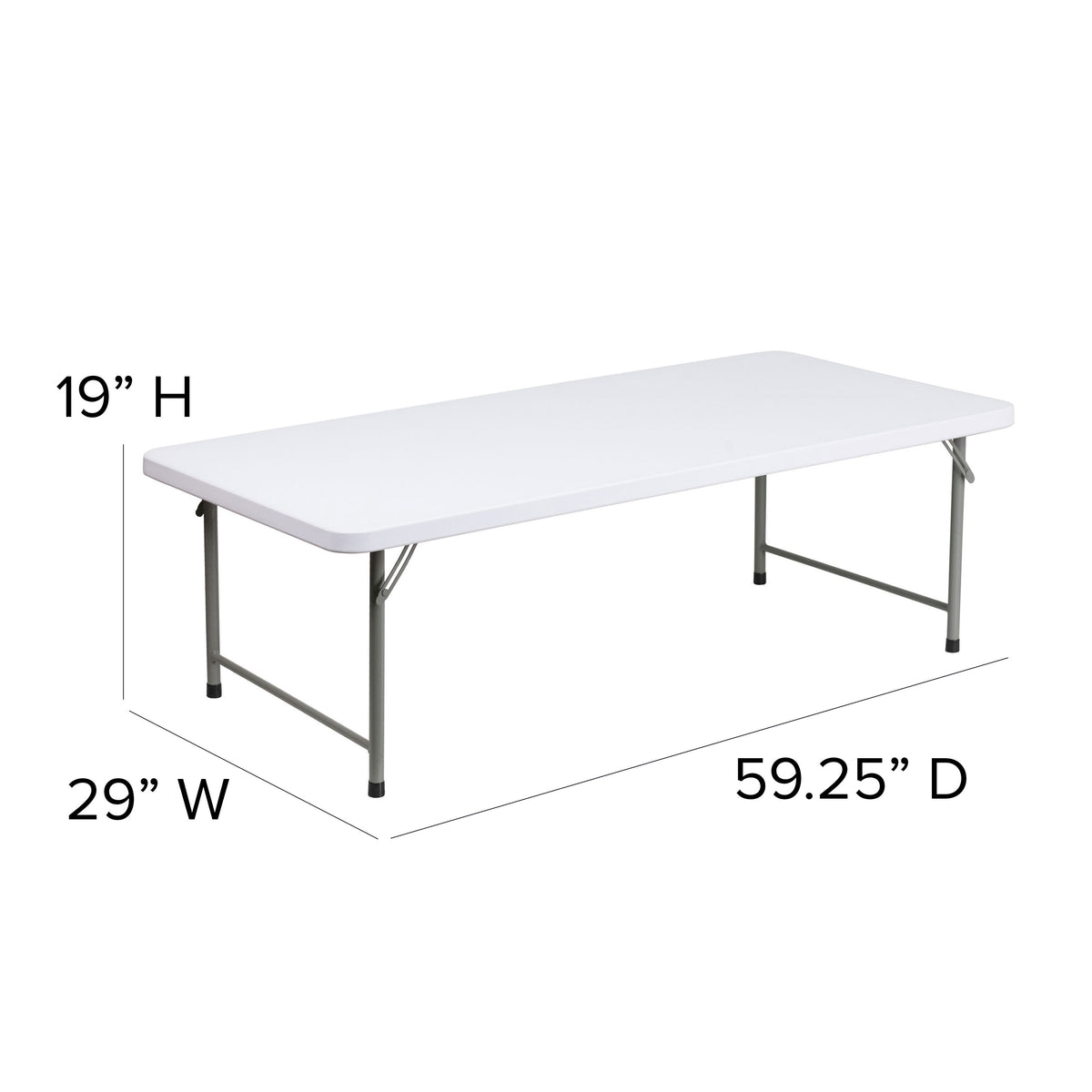 Granite White |#| 4.93-Foot Kid's Granite White Plastic Folding Activity Table - Play Table