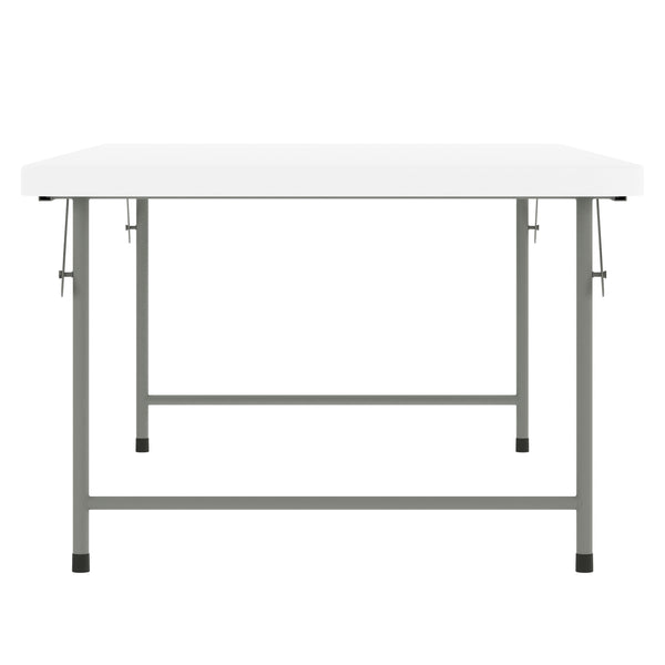 Granite White |#| 4.93-Foot Kid's Granite White Plastic Folding Activity Table - Play Table