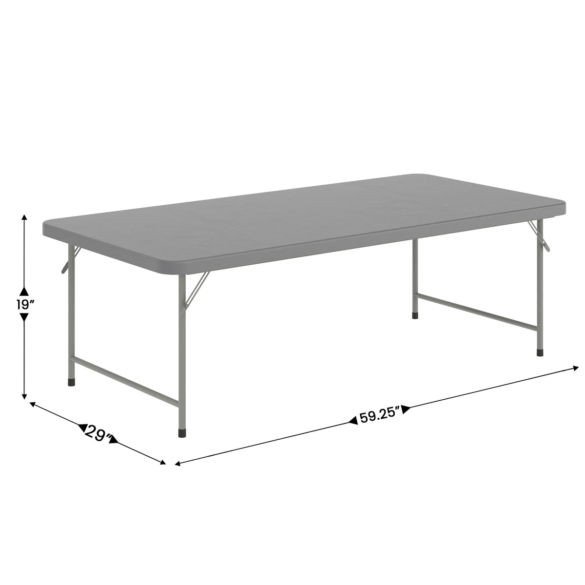 Granite Gray |#| 4.93-Foot Kid's Granite Gray Plastic Folding Activity Table - Play Table