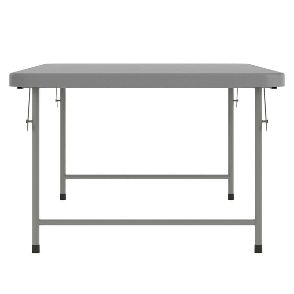 Granite Gray |#| 4.93-Foot Kid's Granite Gray Plastic Folding Activity Table - Play Table