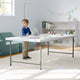 Granite White |#| 4.93-Foot Kid's Granite White Plastic Folding Activity Table - Play Table