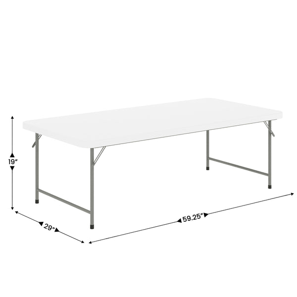 Granite White |#| 4.93-Foot Kid's Granite White Plastic Folding Activity Table - Play Table