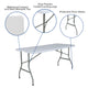 4.97-Foot Bi-Fold Granite White Plastic Folding Table with Handle - Event Table