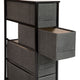 Gray Drawers/Black Frame |#| 4 Drawer Vertical Slim Storage Dresser-Black Wood Top & Gray Fabric Pull Drawers