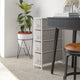 Gray Drawers/White Frame |#| 4 Drawer Vertical Slim Storage Dresser-White Wood Top & Gray Fabric Pull Drawers