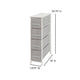 Gray Drawers/White Frame |#| 4 Drawer Vertical Slim Storage Dresser-White Wood Top & Gray Fabric Pull Drawers