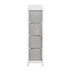 Gray Drawers/White Frame |#| 4 Drawer Vertical Slim Storage Dresser-White Wood Top & Gray Fabric Pull Drawers