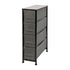 4 Drawer Slim Wood Top Cast Iron Frame Vertical Storage Dresser with Easy Pull Fabric Drawers