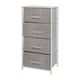 Gray Drawers/White Frame |#| 4 Drawer Vertical Storage Dresser with White Wood Top & Gray Fabric Pull Drawers