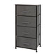 Gray Drawers/Black Frame |#| 4 Drawer Vertical Storage Dresser with Black Wood Top & Gray Fabric Pull Drawers