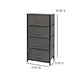 Gray Drawers/Black Frame |#| 4 Drawer Vertical Storage Dresser with Black Wood Top & Gray Fabric Pull Drawers