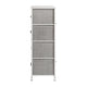 Gray Drawers/White Frame |#| 4 Drawer Vertical Storage Dresser with White Wood Top & Gray Fabric Pull Drawers