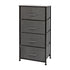 4 Drawer Wood Top Cast Iron Frame Vertical Storage Dresser with Easy Pull Fabric Drawers