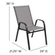 Gray |#| 4 Pack Gray Outdoor Stack Chair with Flex Comfort Material - Patio Stack Chair