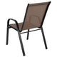 Brown |#| 4 Pack Brown Outdoor Stack Chair with Flex Comfort Material - Patio Stack Chair