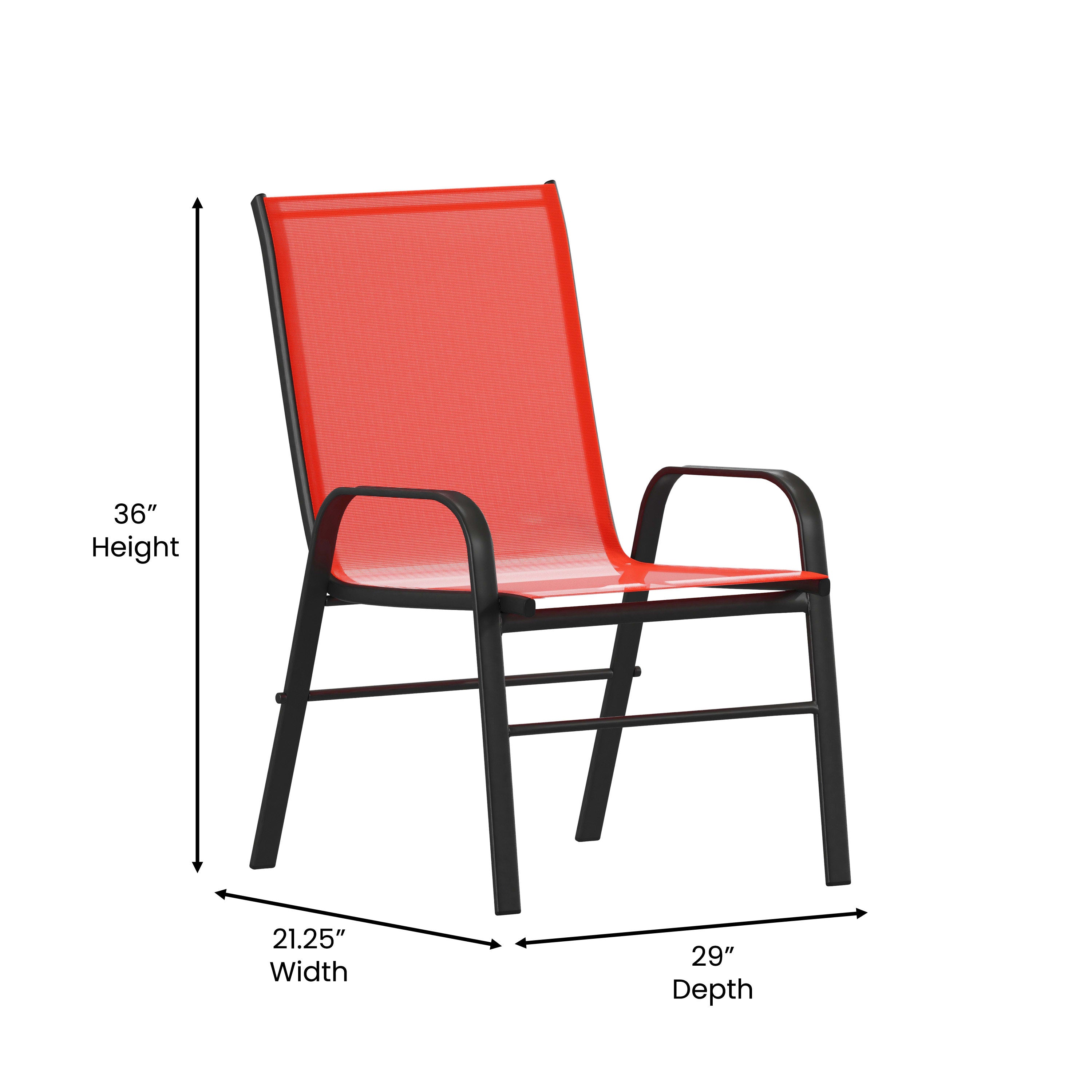 Red slingback cheap patio chairs
