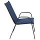 Navy |#| 4 Pack Navy Outdoor Stack Chair with Flex Comfort Material - Patio Stack Chair