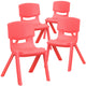Red |#| 4 Pack Red Plastic Stack School Chair with 12inch Seat Height - Kids Chair