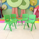 Green |#| 4 Pack Green Plastic Stack School Chair with 12inch Seat Height - Kids Chair