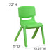 Green |#| 4 Pack Green Plastic Stack School Chair with 12inch Seat Height - Kids Chair