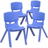 4 Pack Plastic Stackable School Chair with 12'' Seat Height