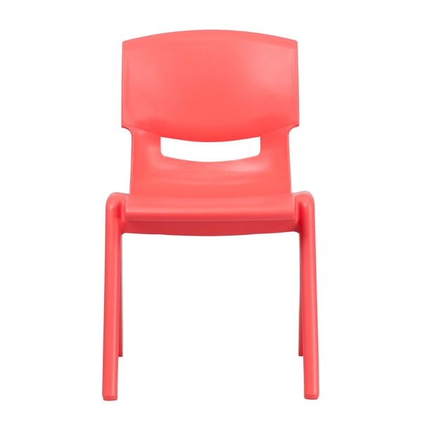 Red |#| 4 Pack Red Plastic Stack School Chair with 15.5inchH Seat, 3rd-7th School Chair