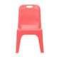 Red |#| 4 Pack Red Plastic Stack School Chair with Carrying Handle and 11inch Seat Height