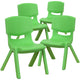 Green |#| 4 Pack Green Plastic Stackable School Chair with 10.5inchH Seat, Preschool Chair