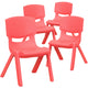 Red |#| 4 Pack Red Plastic Stackable School Chair with 10.5inchH Seat, Preschool Chair