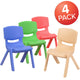 Assorted |#| 4 Pack Plastic Stackable Pre-K/School Chairs with 10.5inchH Seat, Assorted Colors