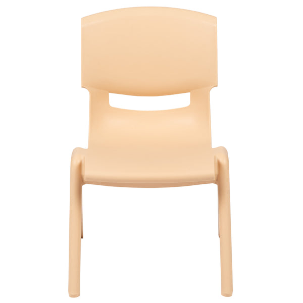 Natural |#| 4 Pack Natural Plastic Stackable School Chair with 10.5inchH Seat, Preschool Chair