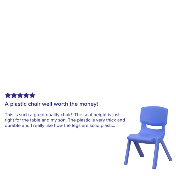 Blue |#| 4 Pack Blue Plastic Stackable School Chair with 10.5inchH Seat, Preschool Chair
