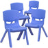 4 Pack Plastic Stackable School Chairs with 10.5" Seat Height